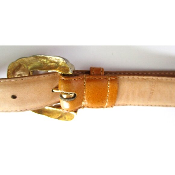 Morgan Taylor Genuine Leather Orange/Light Brown Belt - Women Size Small 24-28" - Picture 6 of 9